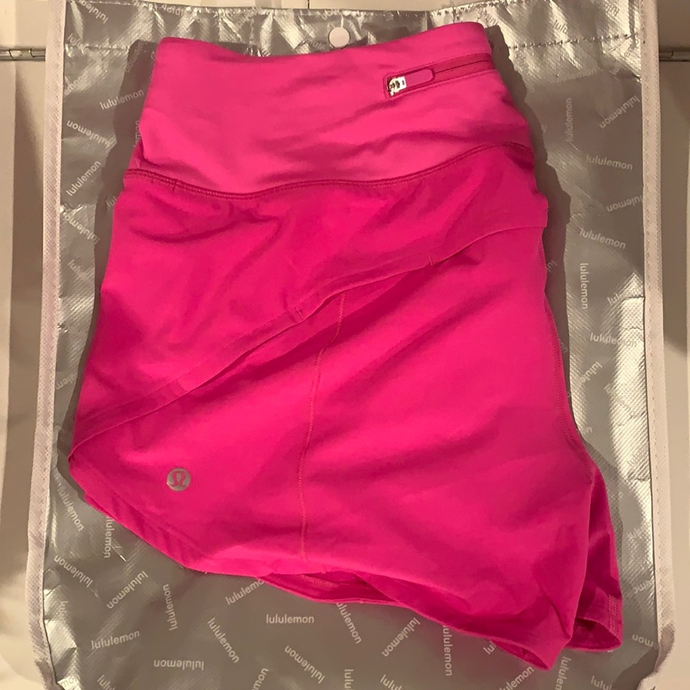 lululemon POW PINK 4” speed up shorts